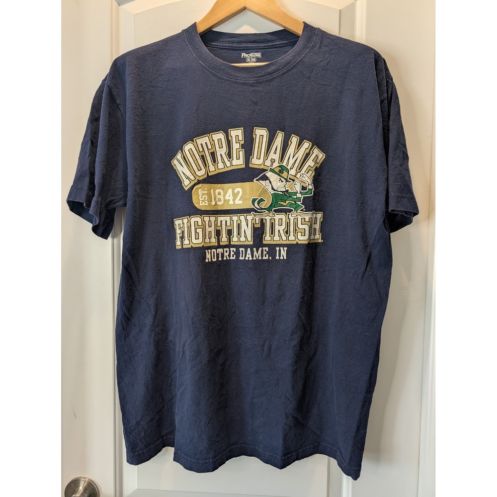 ProEdge Notre Dame Fighting Irish T-Shirt Mens XL Navy Blue Graphic Tee NCAA